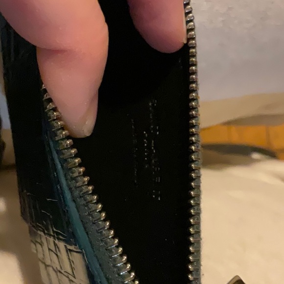 YSL (Saint Laurent) Fragments card holder (dark turquoise croc) - Picture 8 of 8